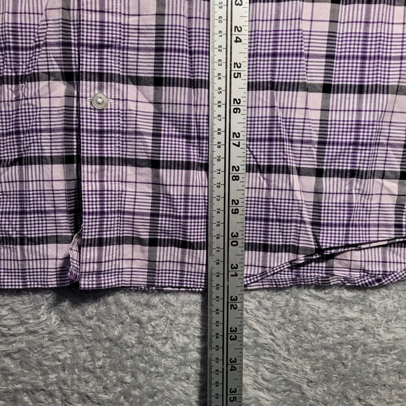 Claiborne Stretch Shirt Mens XXL Purple Plaid Long Sleeve Button Up‎ - Picture 3 of 7